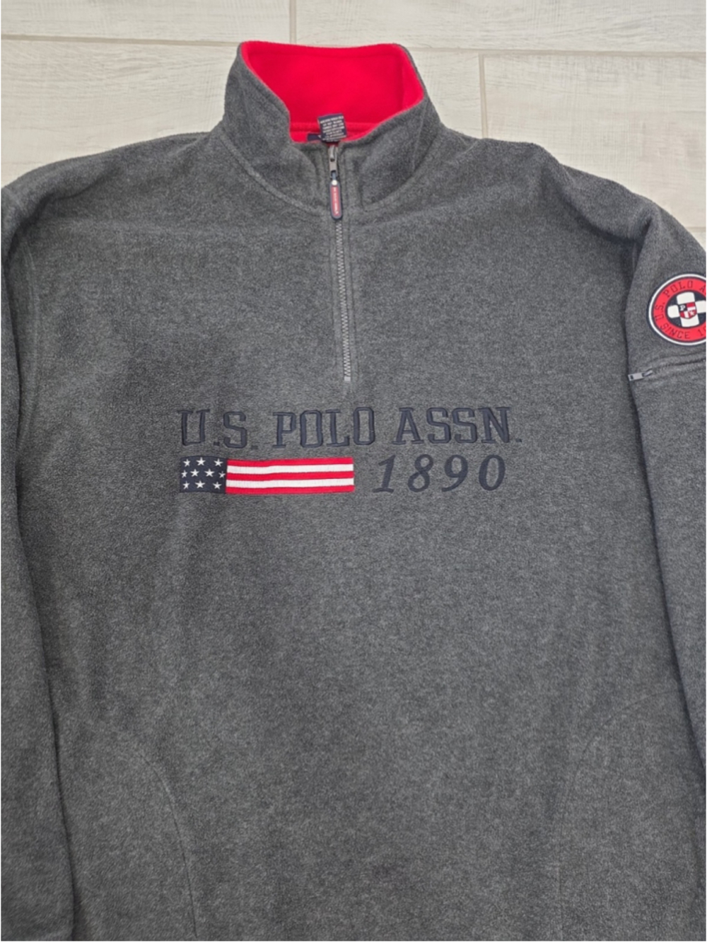 Vintage Polo Assn Quarter Zip Jacket Size 2XL